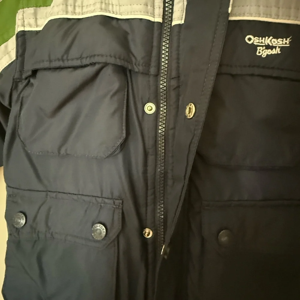 OshKosh B'gosh Kids Green and Navy Puffer Jacket